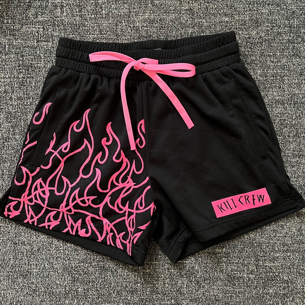 SOLD - Kill Crew Black/Pink Workout Shorts XS